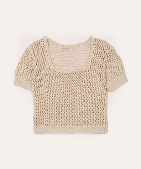 cropped de tricot juvenil texturizado bege 10 cropped de tricot juvenil texturizado bege 10