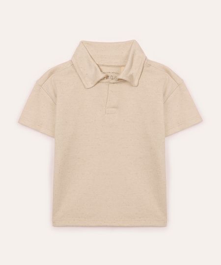 polo infantil com linho manga curta bege 5 polo infantil com linho manga curta bege 5