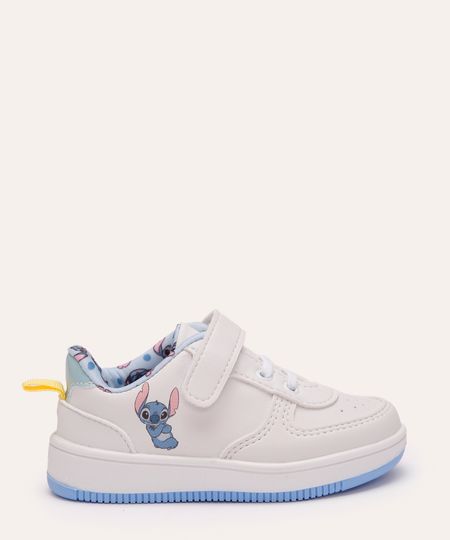 tênis infantil com velcro stitch branco 20