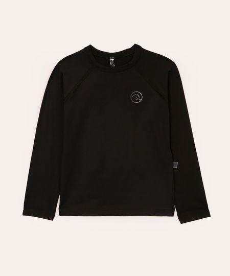 camiseta infantil manga longa proteção uv preta 2
