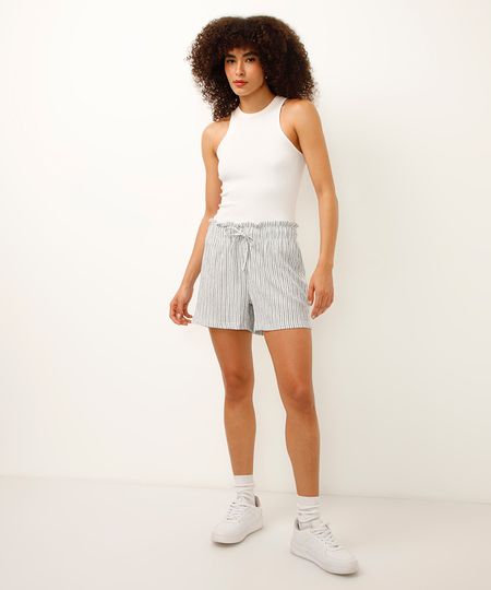 short clochard cintura alta texturizado off white G short clochard cintura alta texturizado off white G