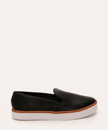 tênis slip on moleca preto 34