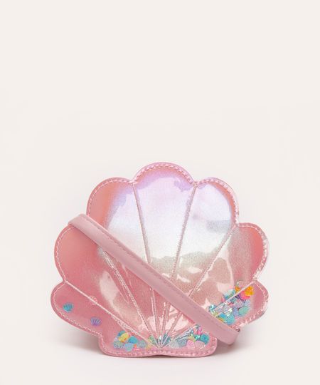 bolsa infantil concha holográfica transversal rosa UNICO