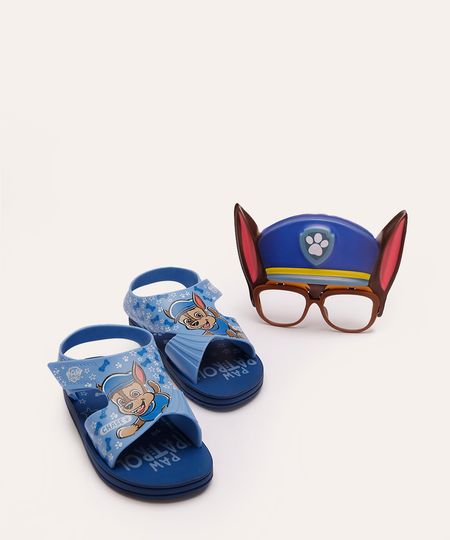 sandália grendene infantil com brinde patrulha canina azul 19