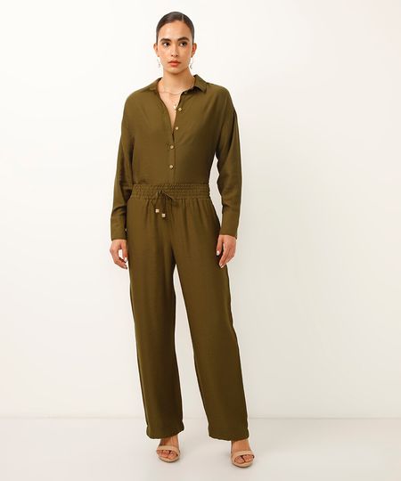 calça pantalona de viscose cós com elástico verde 38 calça pantalona de viscose cós com elástico verde 38