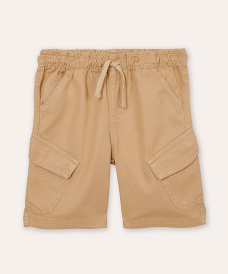 bermuda cargo infantil de sarja bege 6