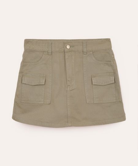 short saia juvenil de sarja cargo verde 12 short saia juvenil de sarja cargo verde 12