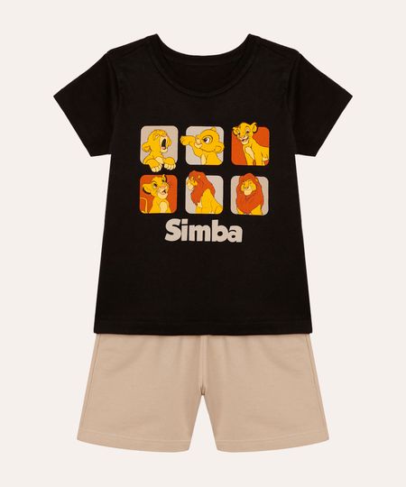 conjunto infantil curto simba preto 1