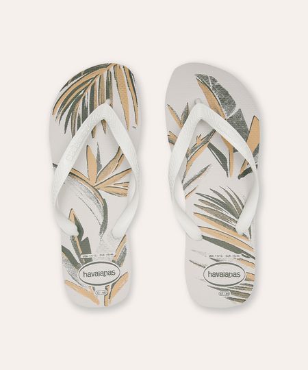 chinelo havaianas aloha folhagem branco 37-38 chinelo havaianas aloha folhagem branco 37-38