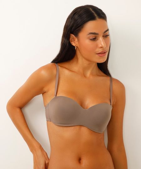 sutiã base com bojo alças removíveis cinza 42 sutiã base com bojo alças removíveis cinza 42