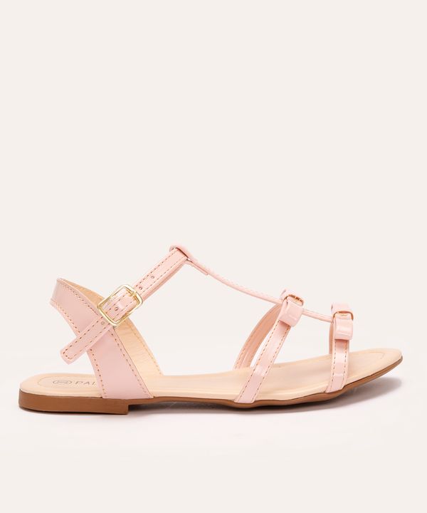 sandália infantil laços rosa 31