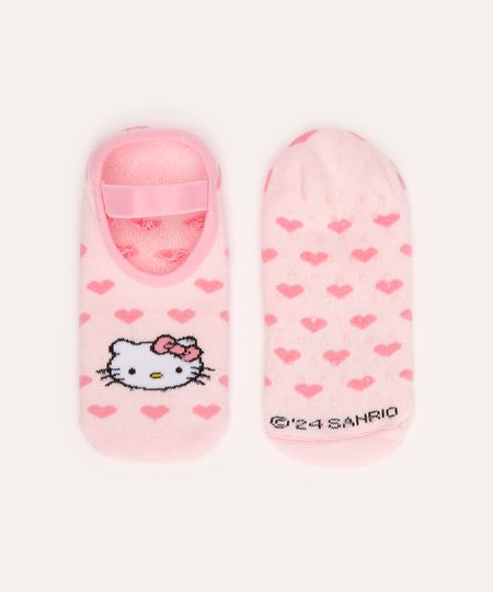 meia sapatilha infantil hello kitty rosa 26-29