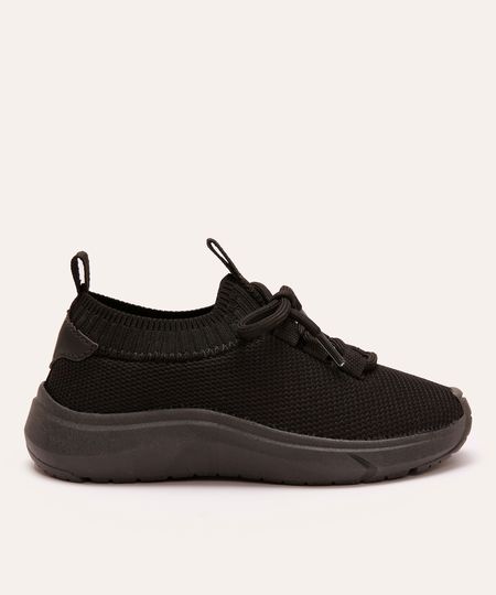 tênis knit infantil calce fácil ace preto 20
