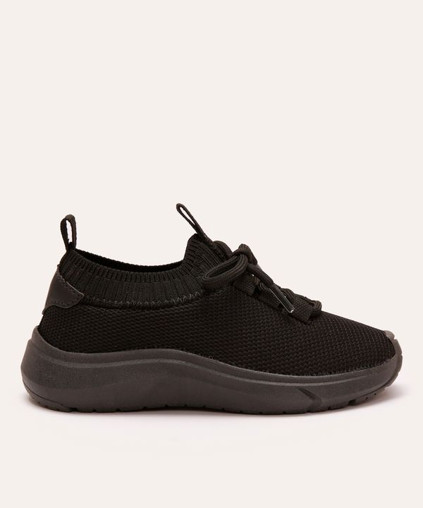 tênis knit infantil calce fácil preto 20