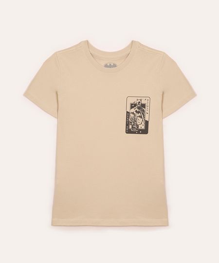 camiseta juvenil de algodão Batman e Joker bege 10