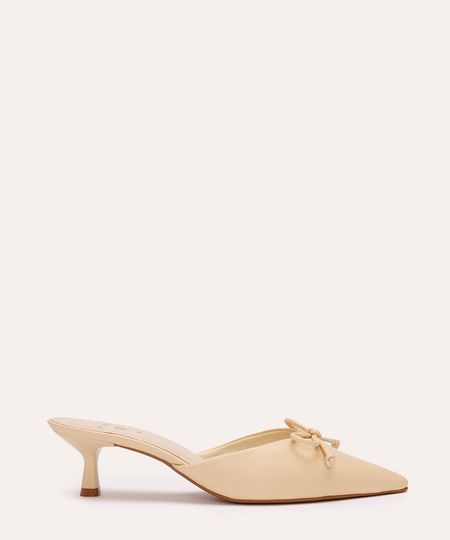 mule bico fino com laço mindset amarelo 37