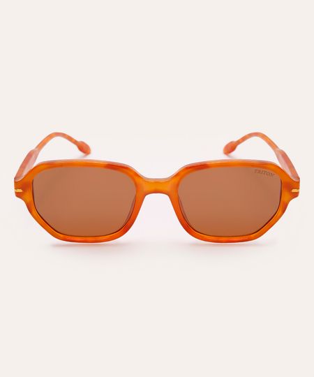 óculos de sol oval tartaruga triton laranja UNICO