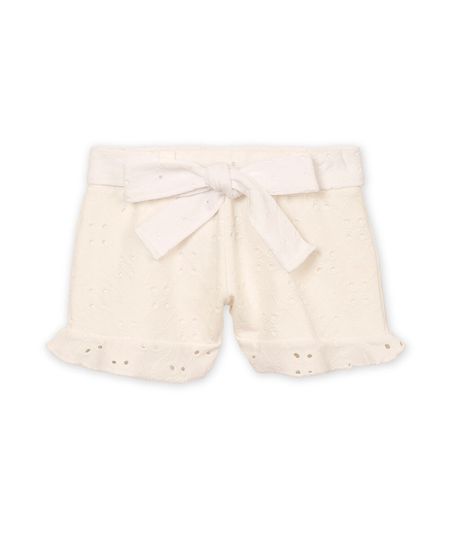short clochard infantil de laise com faixa off white 1