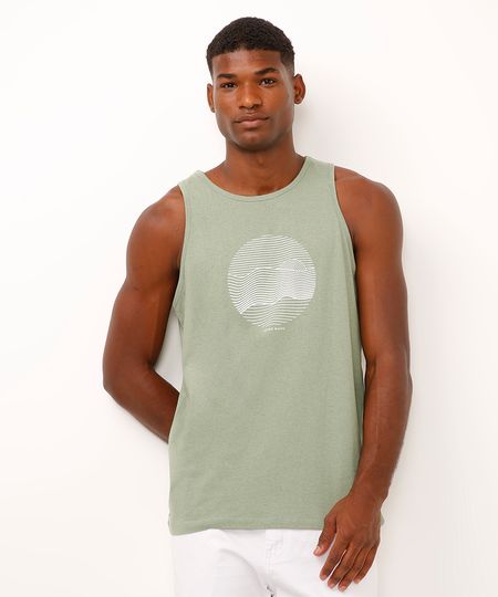 regata de algodão sound waves verde G regata de algodão sound waves verde G