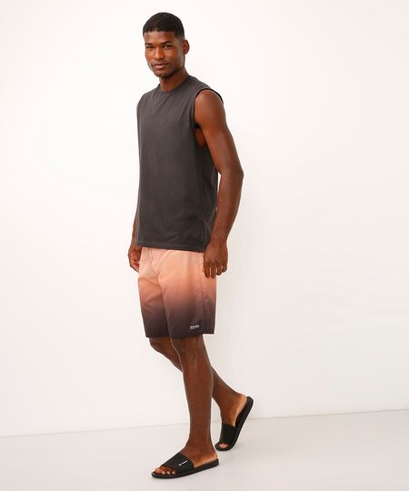 short boardshort cós com cordão degradê  laranja 42