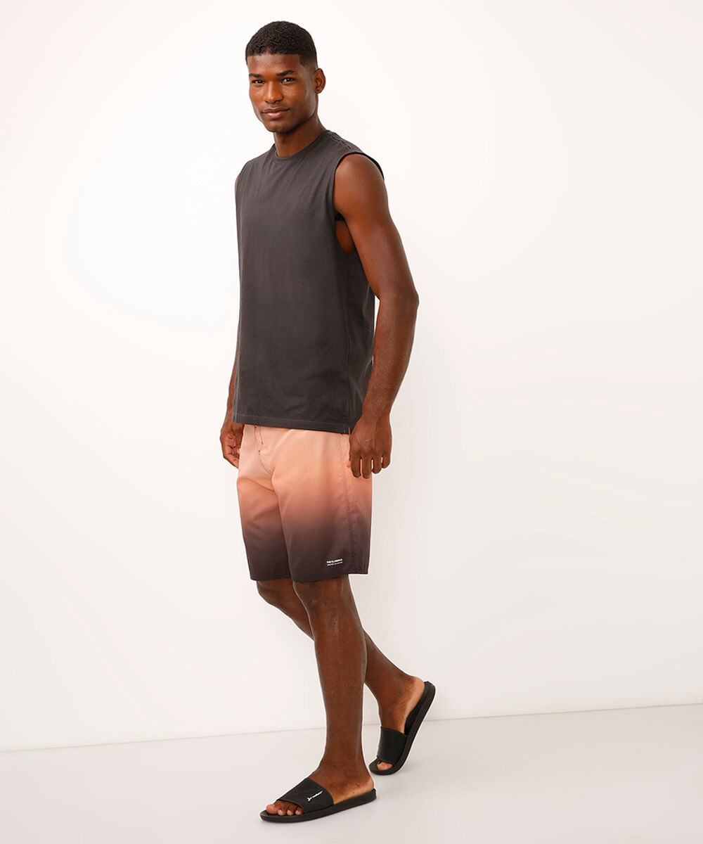 Vista 2 short boardshort cós com cordão degradê C&A Laranja C&A Laranja