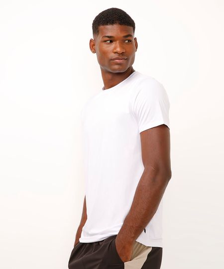 camiseta slim manga curta esportiva ace branca G
