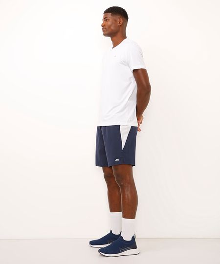 bermuda reta bicolor esportiva ace azul P bermuda reta bicolor esportiva ace azul P