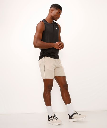 short cós com elástico e nervuras esportivo ace bege GG short cós com elástico e nervuras esportivo ace bege GG