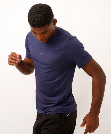 camiseta slim manga curta com recortes esportiva ace azul marinho P camiseta slim manga curta com recortes esportiva ace azul marinho P
