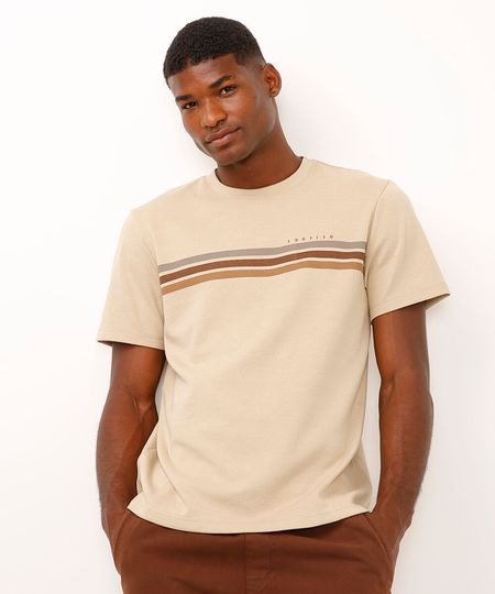 camiseta de algodão sunrise bege M