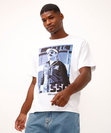 camiseta relaxed de algodão ted lasso off white PP