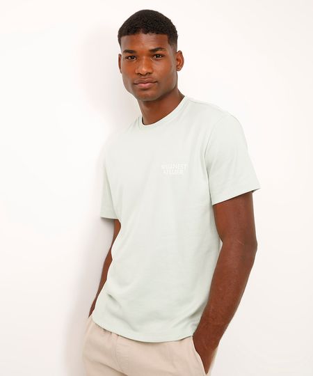 camiseta relaxed de algodão manga curta wellnest atelier verde PP