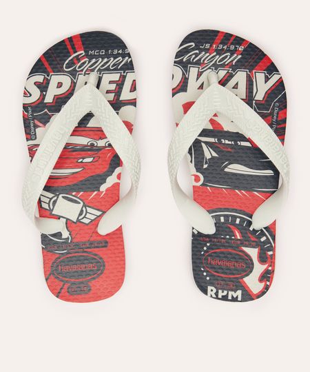 chinelo infantil havaianas carros branco 29-30