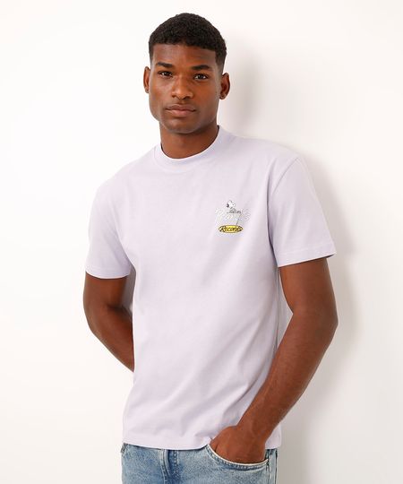 camiseta relaxed new york city snoopy lilás PP camiseta relaxed new york city snoopy lilás PP