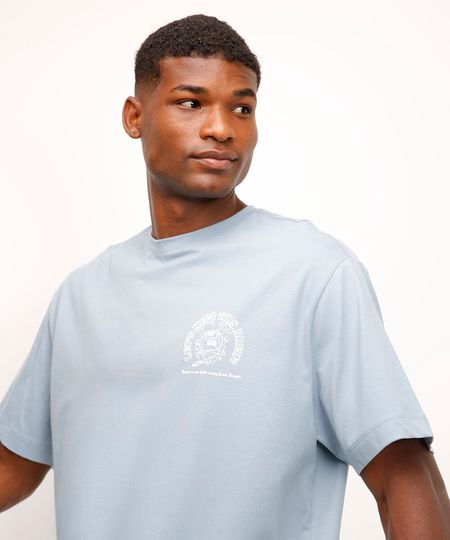 camiseta comfort de algodão tasmania azul PP