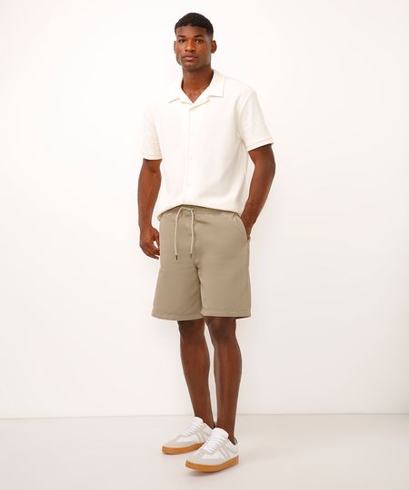 bermuda baggy de sarja cós com elástico verde P