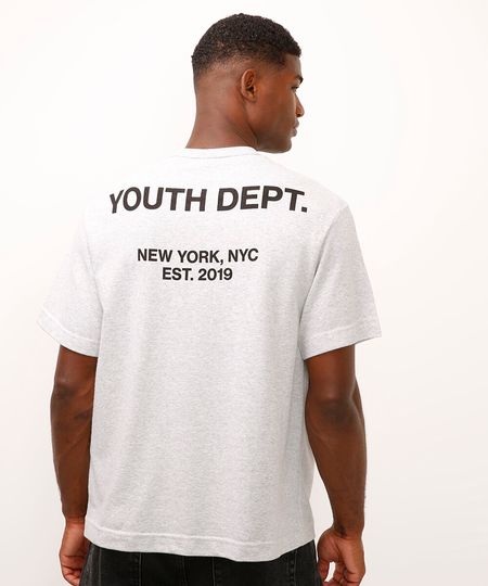camiseta box de algodão youth dept cinza M
