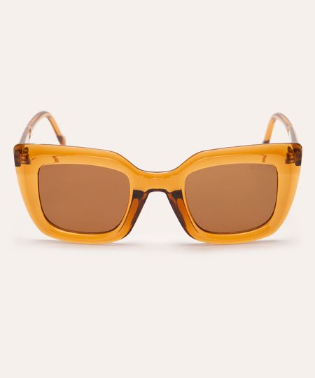 óculos de sol oval triton marrom UNICO
