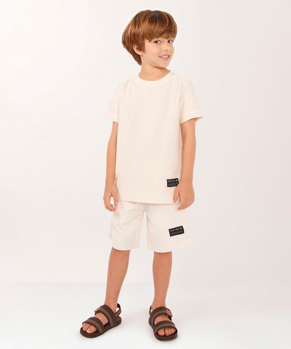 bermuda de algodão infantil com bolsos cru 10