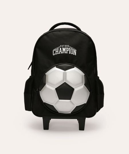 mochila de rodinhas infantil future champion preta UNICO mochila de rodinhas infantil future champion preta UNICO