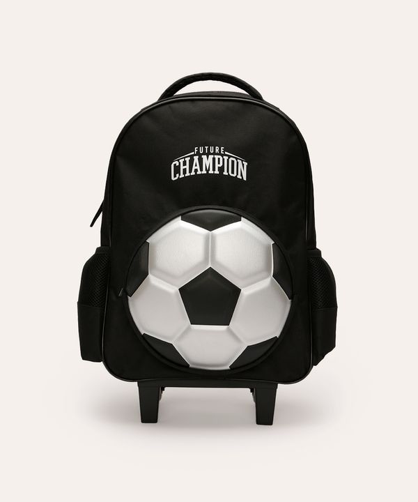mochila de rodinhas infantil future champion preta UNICO