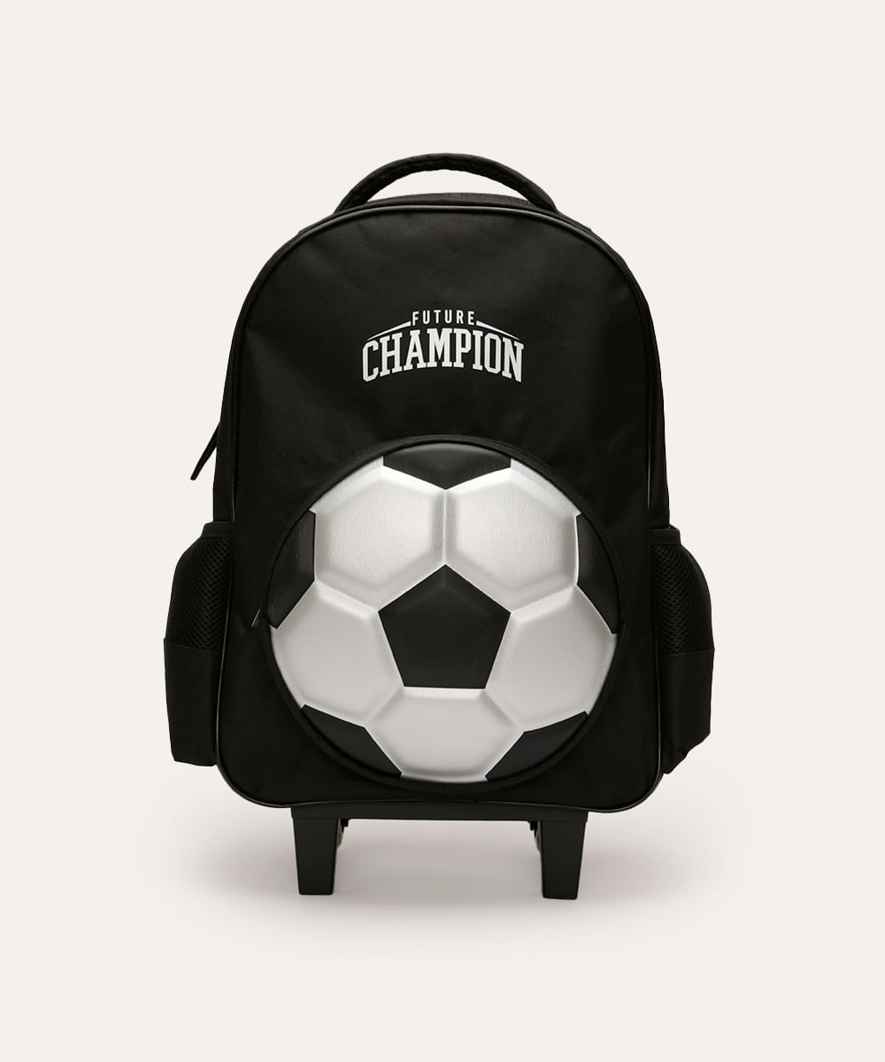 mochila de rodinhas infantil future champion preta