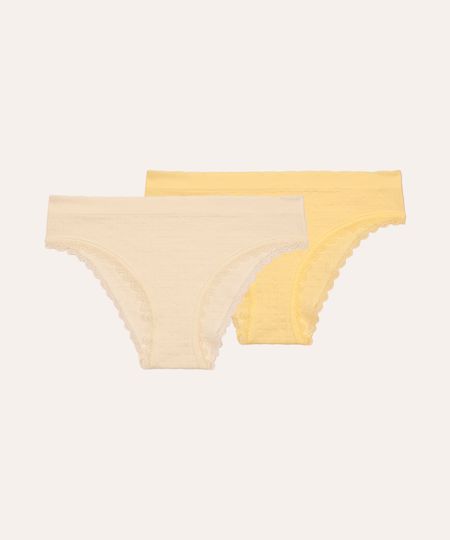 kit de 2 calcinhas biquíni sem costura com renda colorido GG kit de 2 calcinhas biquíni sem costura com renda colorido GG