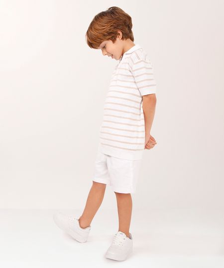 bermuda de sarja infantil cós com elástico branca 4 bermuda de sarja infantil cós com elástico branca 4