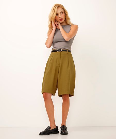 bermuda alfaiataria alongada bege 40 bermuda alfaiataria alongada bege 40