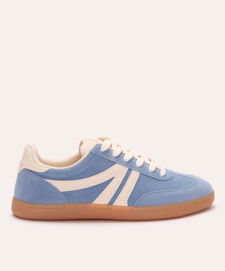 tênis casual com recortes bicolor ace azul 34