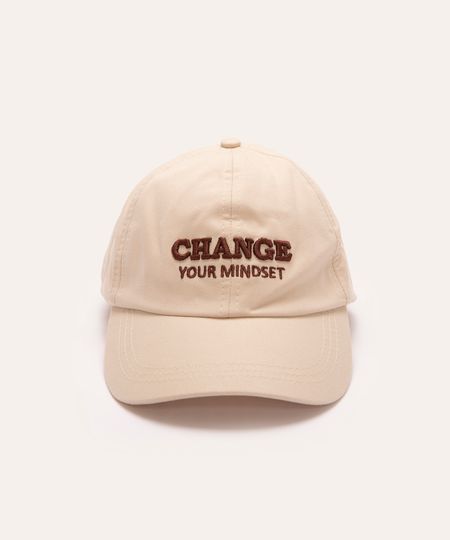 boné de sarja aba curva change your mindset bege UNICO