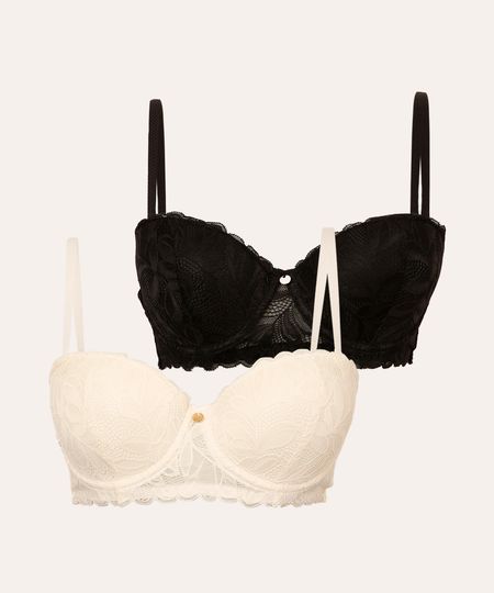 kit de 2 sutiãs meia taça com renda floral coloridos 44 kit de 2 sutiãs meia taça com renda floral coloridos 44