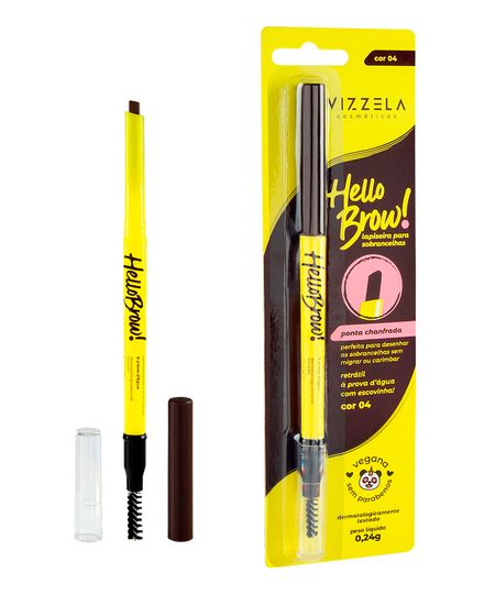 lapiseira sobrancelhas vizzela hello brow 04 marrom UNICO lapiseira sobrancelhas vizzela hello brow 04 marrom UNICO