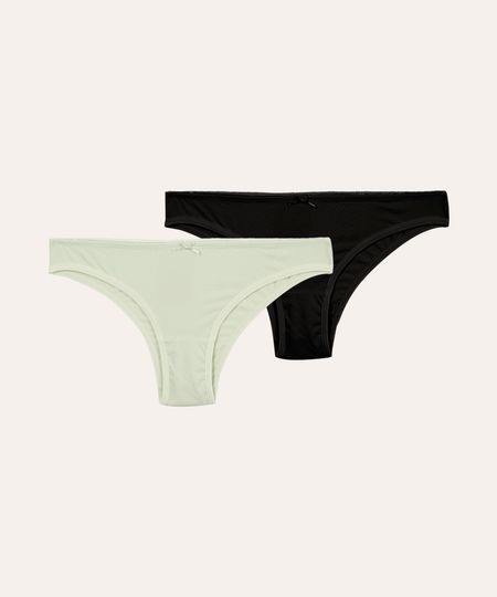 kit de 2 calcinhas biquíni poá colorida P